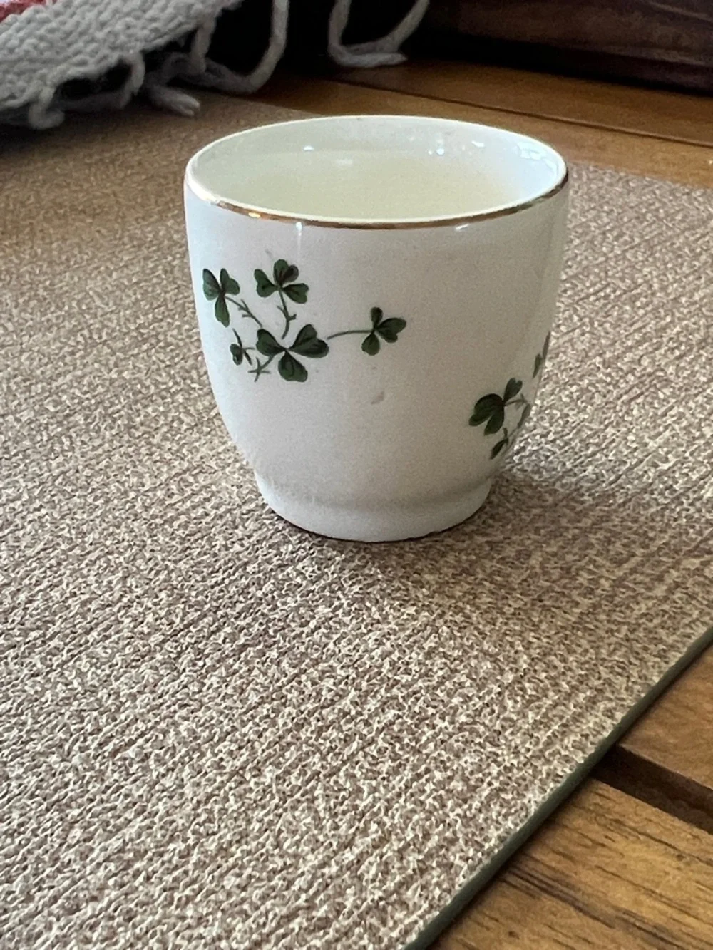 2” Shamrock Espresso cup Carrigaline Pottery